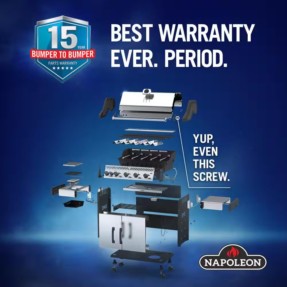 Rogue 3-Burner Natural Gas Grill with Infrared Rear and Side Burners in Stainless Steel