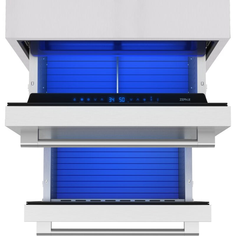 Presrv Dual Zone Outdoor 24-In 2 -Drawer Built-In Drawer Refrigerator ( Stainless Steel )