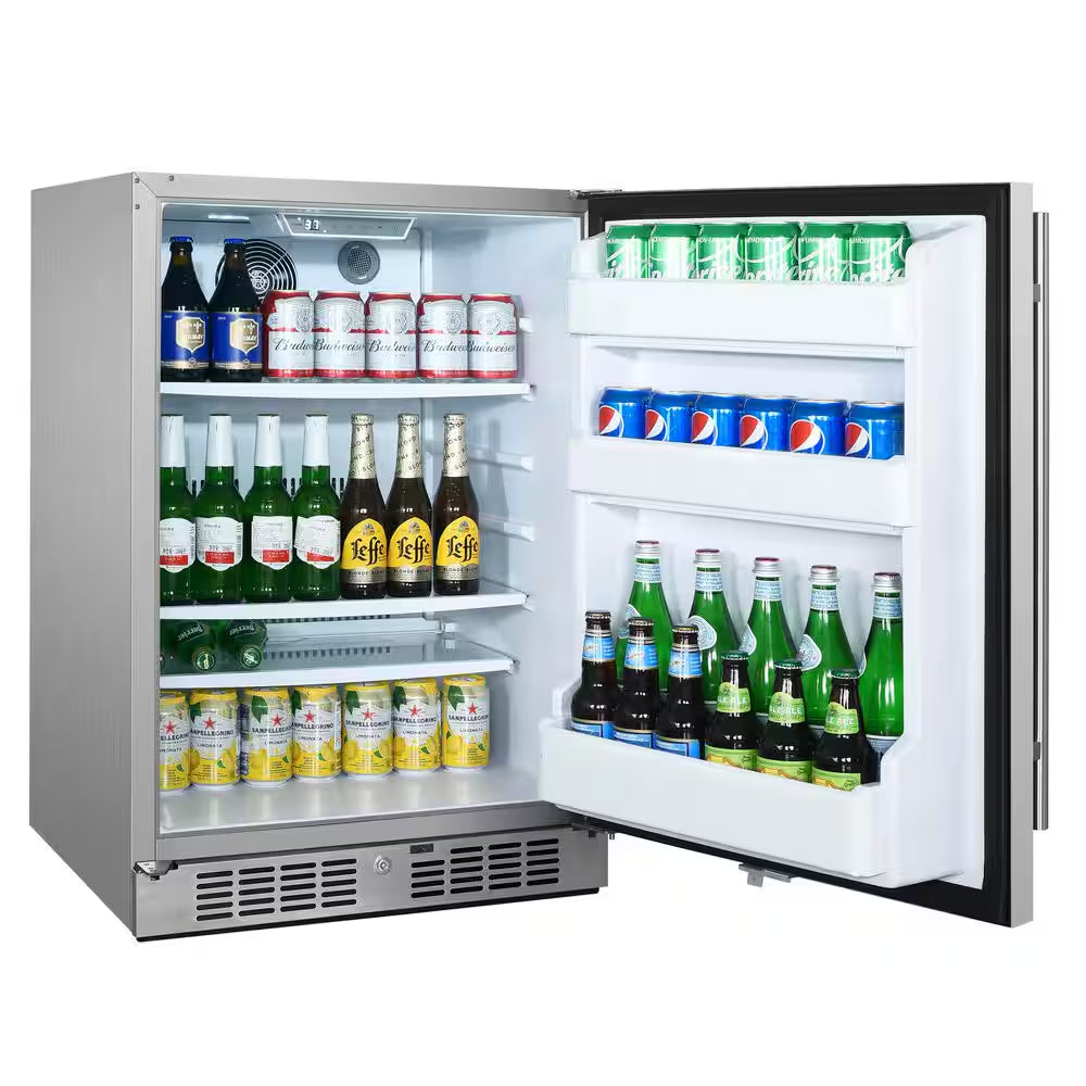 24 In. 5.6 Cu. Ft. Built-In Outdoor Refrigerator in Stainless Steel
