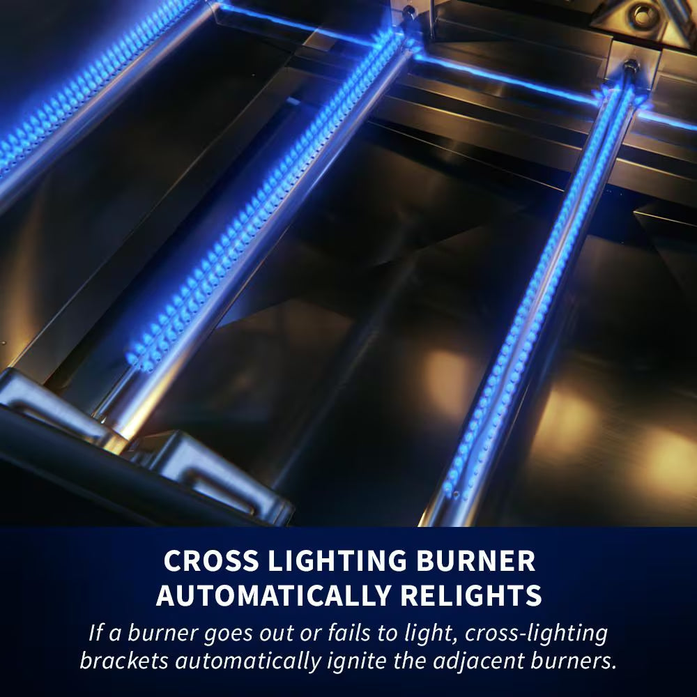 Rogue 4-Burner Propane Gas Grill in Stainless Steel with Infrared Rear and Side Burners