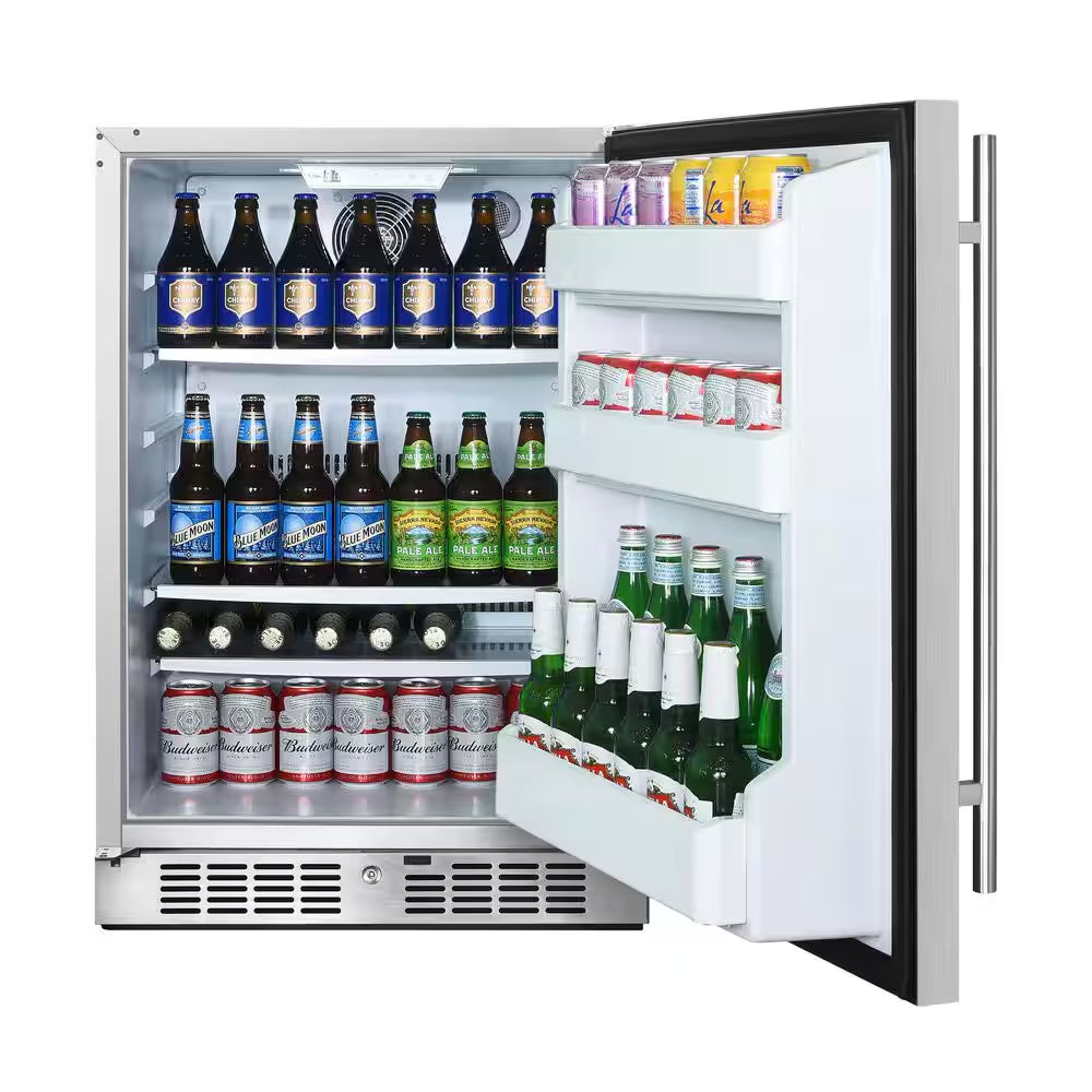 24 In. 5.6 Cu. Ft. Built-In Outdoor Refrigerator in Stainless Steel