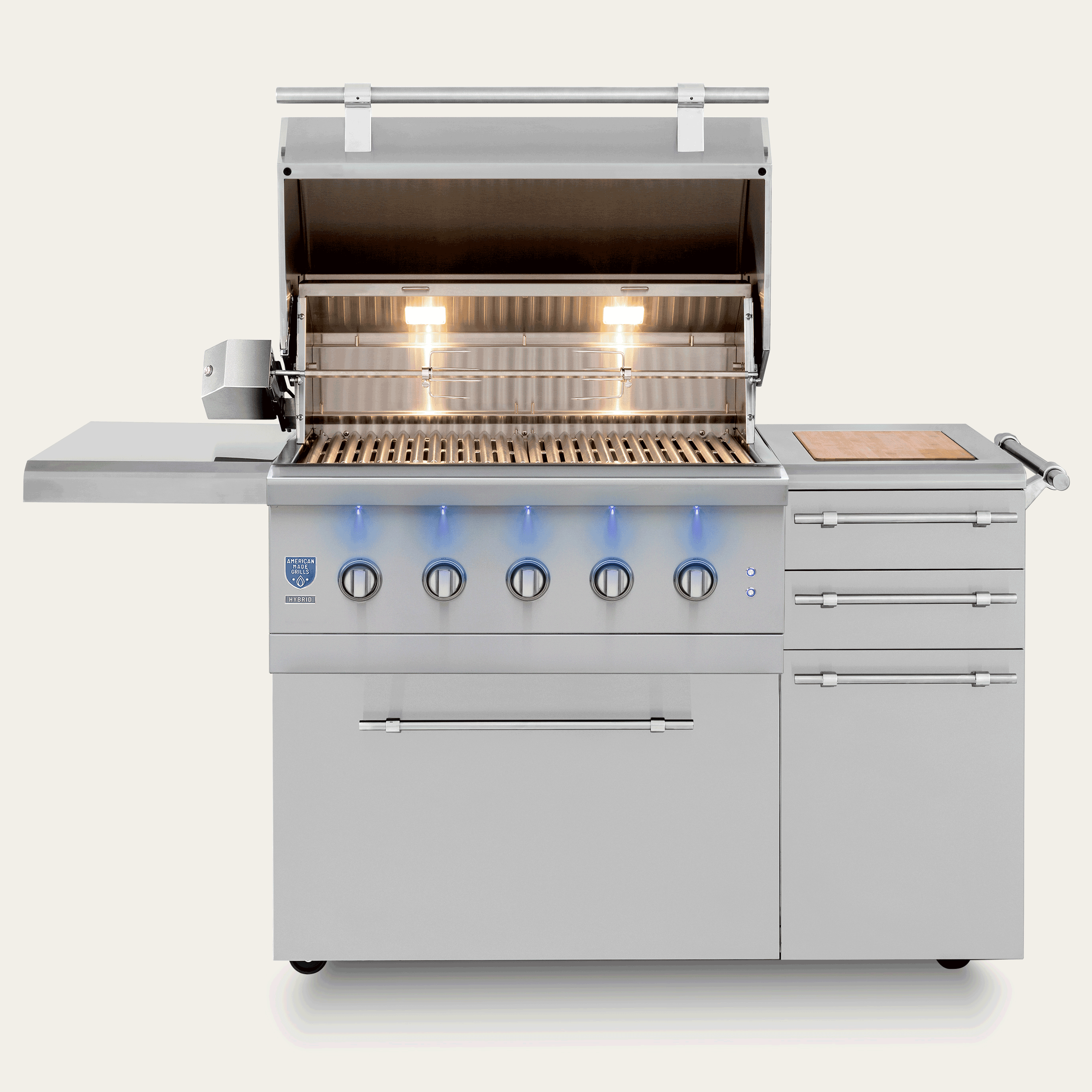 American Made Grills Encore 54-Inch Built-In / Freestanding Hybrid Gas / Charcoal / Wood Grill