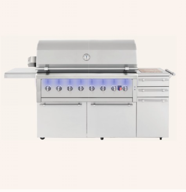 American Made Grills Freestanding Ovation 54-Inch Hybrid Gas / Charcoal / Wood Grill