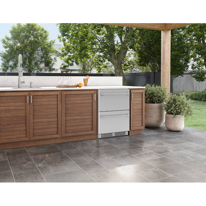 Presrv Dual Zone Outdoor 24-In 2 -Drawer Built-In Drawer Refrigerator ( Stainless Steel )