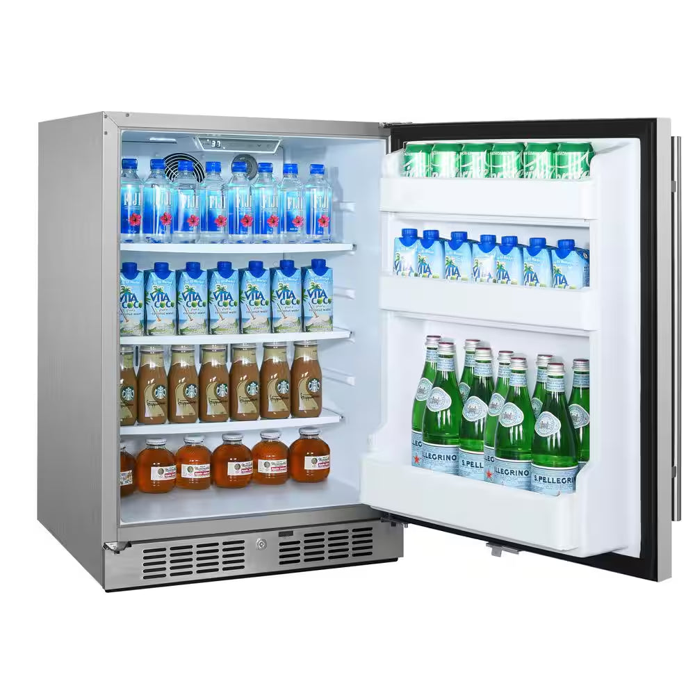 24 In. 5.6 Cu. Ft. Built-In Outdoor Refrigerator in Stainless Steel