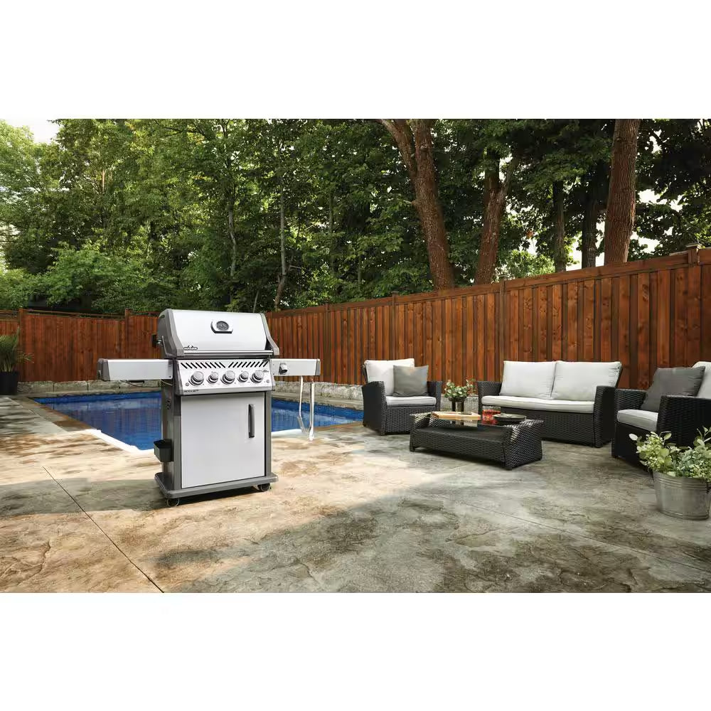 Rogue 3-Burner Natural Gas Grill with Infrared Rear and Side Burners in Stainless Steel