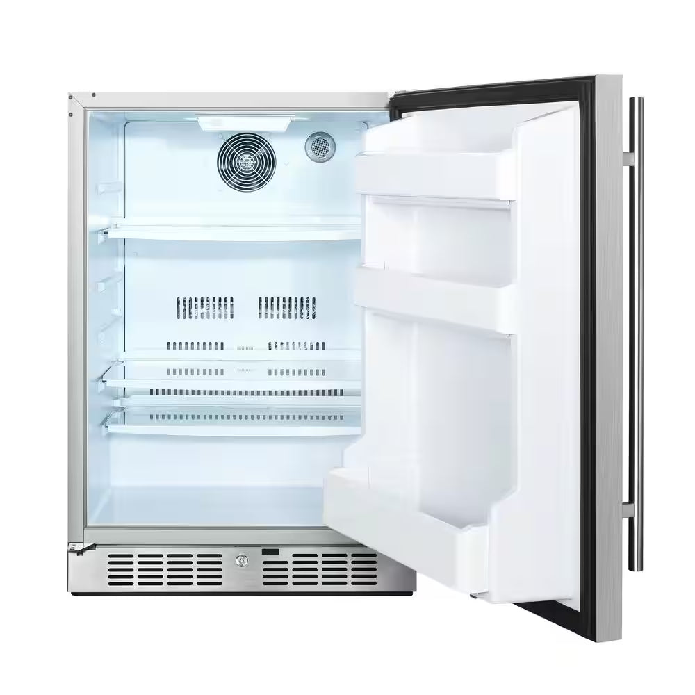 24 In. 5.6 Cu. Ft. Built-In Outdoor Refrigerator in Stainless Steel