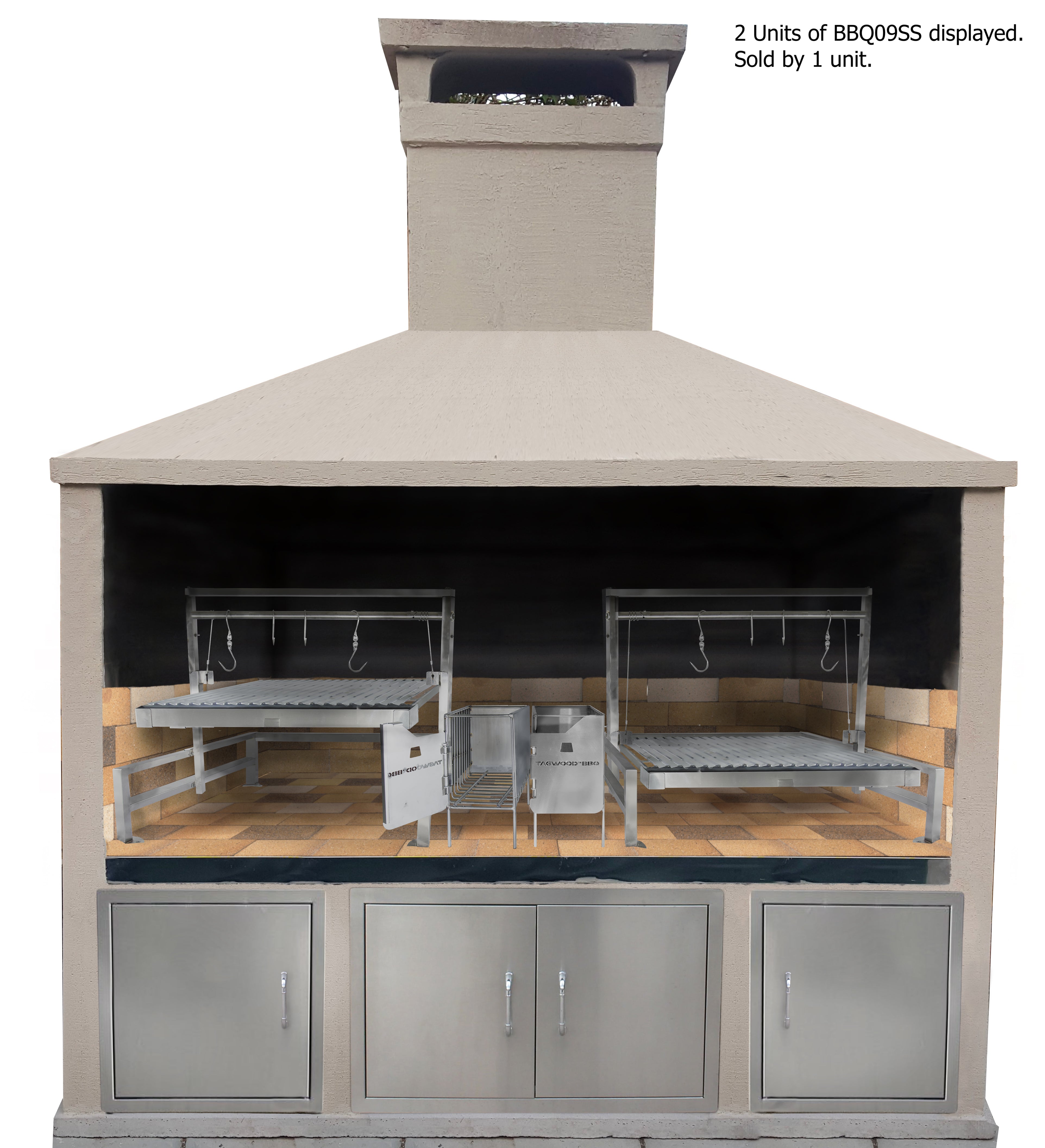 Tagwood BBQ09SS Insert Style Argentine Santa Maria Grill – 304 Stainless Steel
