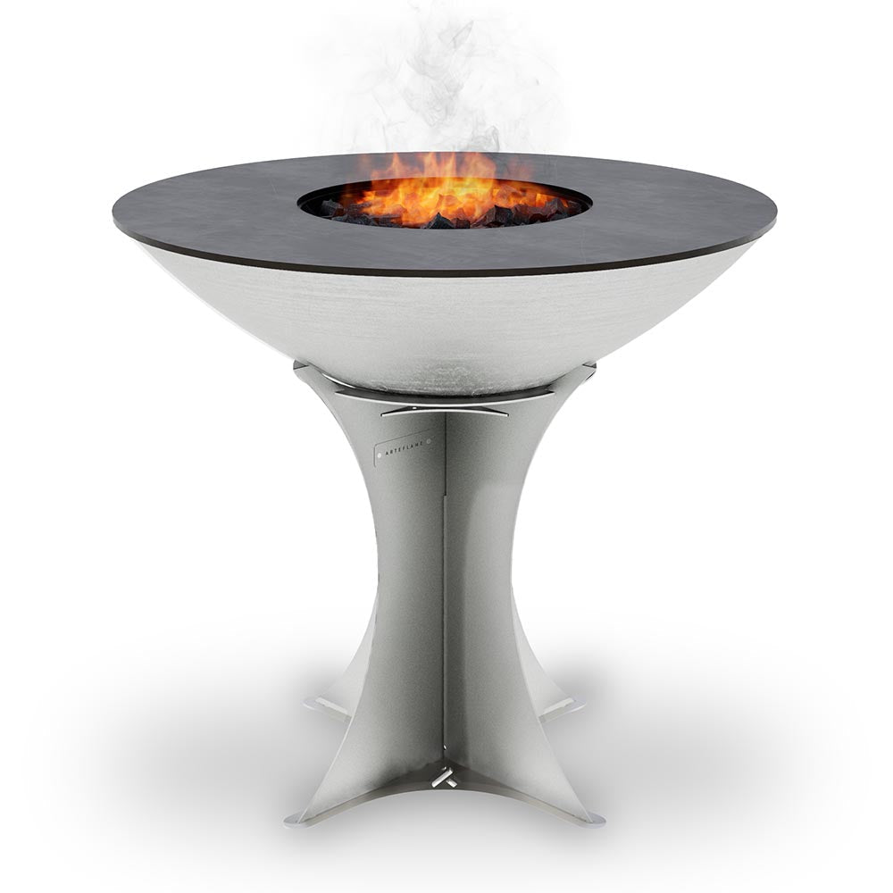 Arteflame 40″ Platinum Series — Stainless Fire Bowl Flat-Top Grill with Euro Base (Stainless or Powder-Coated Black)