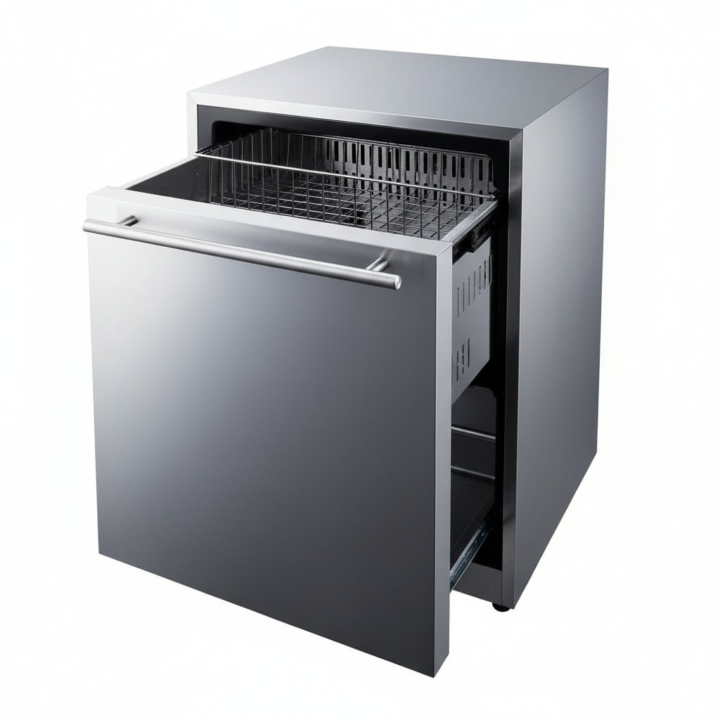 24 In. 3.4 Cu. Ft. Outdoor Refrigerator Drawer in Stainless Steel