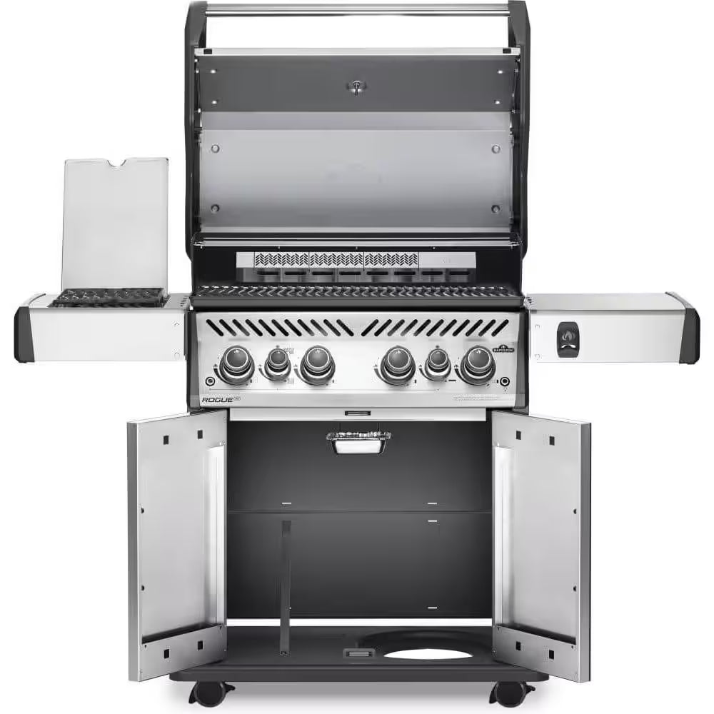 Rogue 4-Burner Propane Gas Grill in Stainless Steel with Infrared Rear and Side Burners