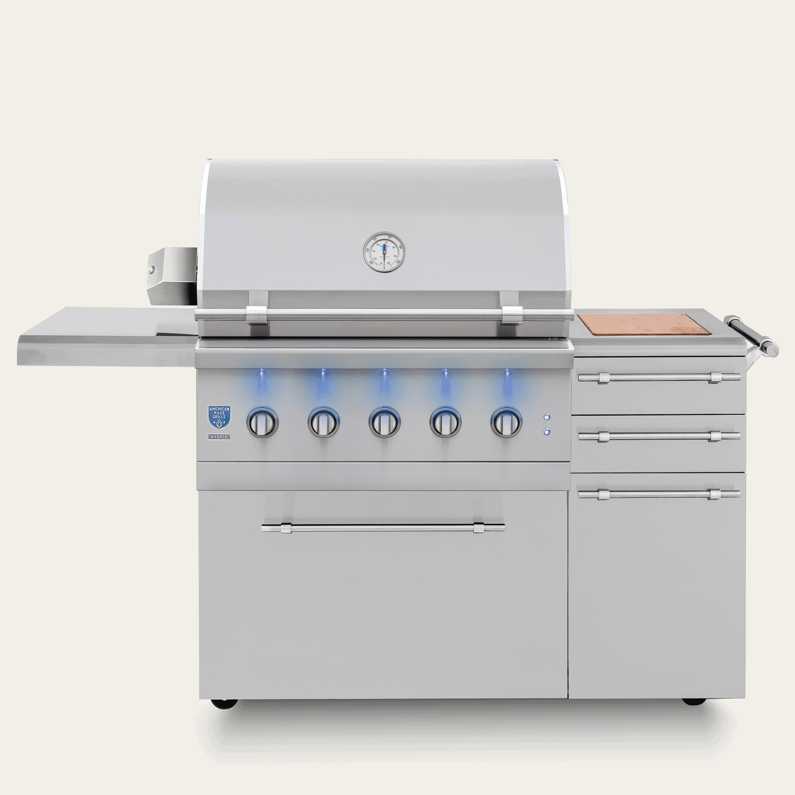 American Made Grills Encore 54-Inch Built-In / Freestanding Hybrid Gas / Charcoal / Wood Grill